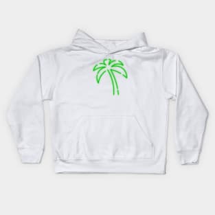 Simple green palm tree Kids Hoodie